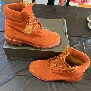 Timberland men’s orange waterproof boot